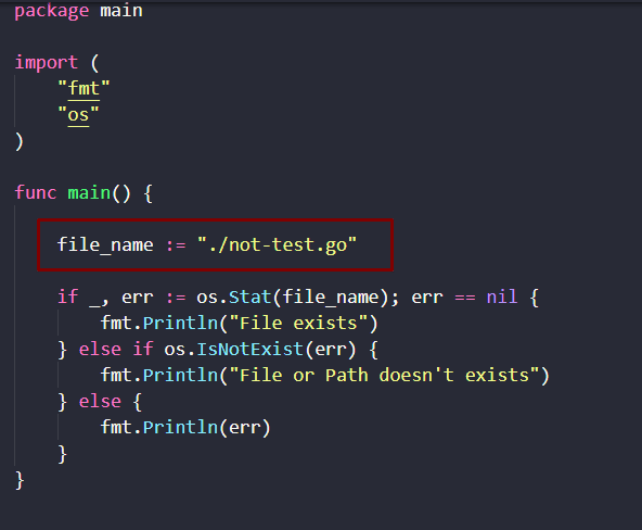 check if file exists in Golang 