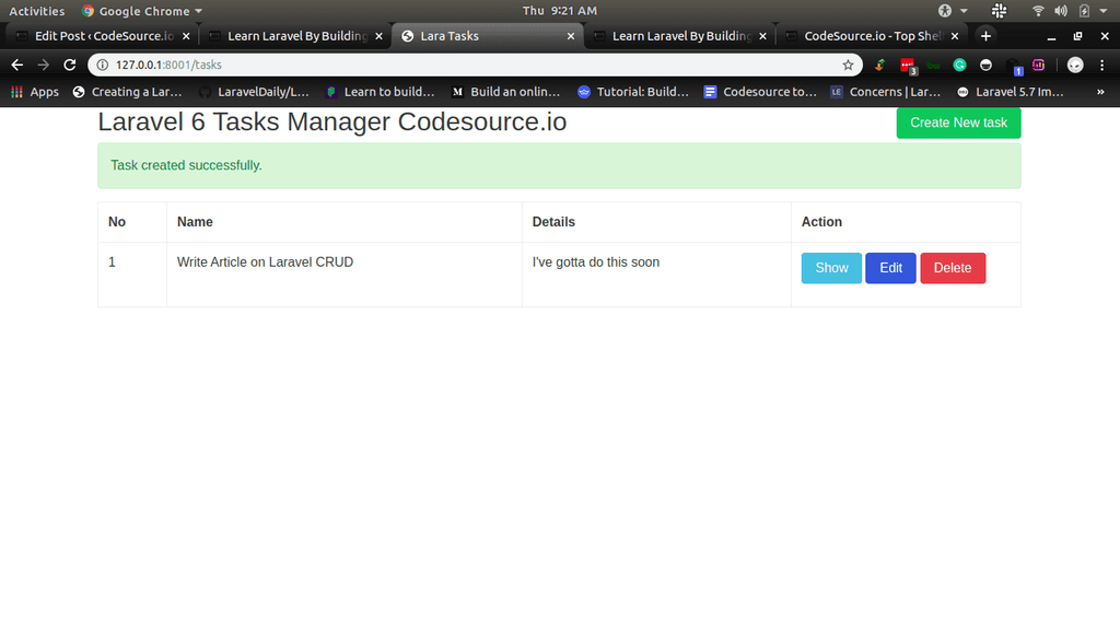 Tasks Manager Application with Laravel 