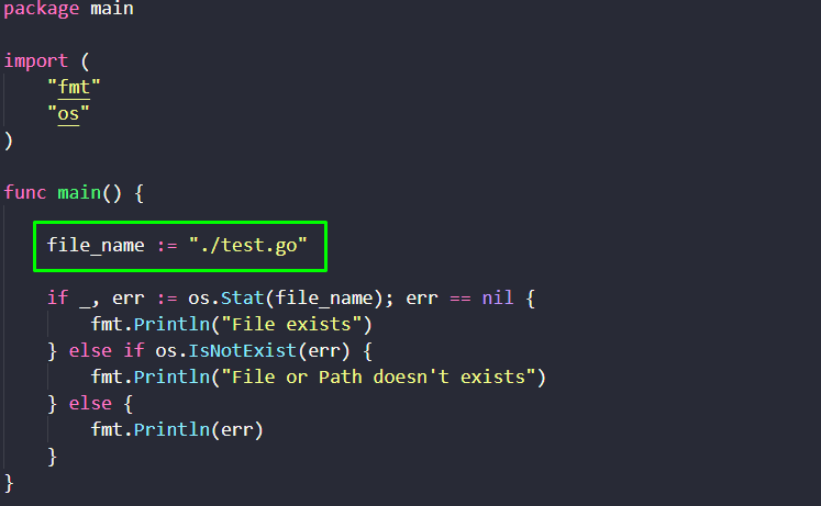 check if file exists in Golang 