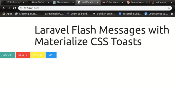 laravel flash messages