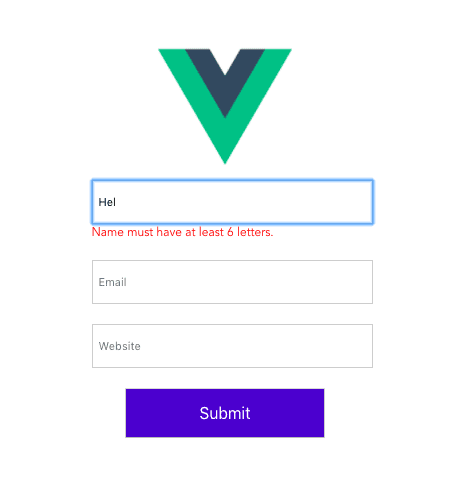 validate form vue