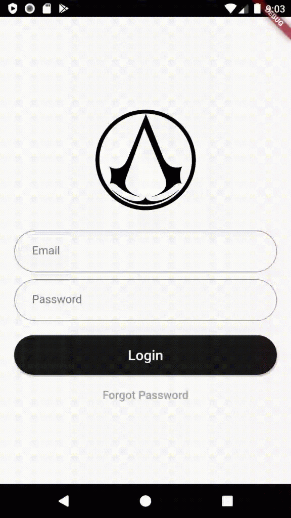 flutter login page
